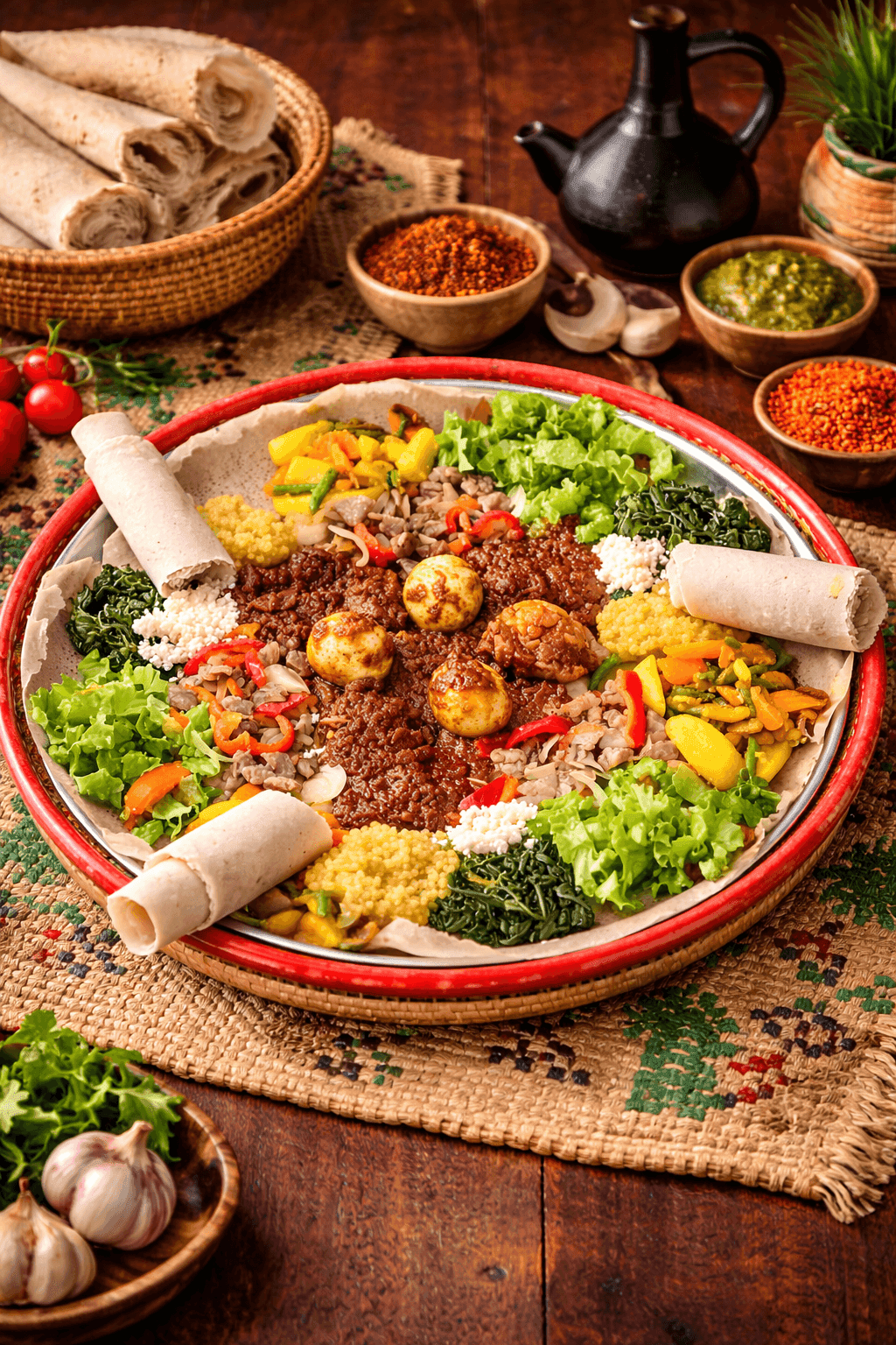 Injera fait maison - Galette traditionnelle érythréenne et éthiopienne